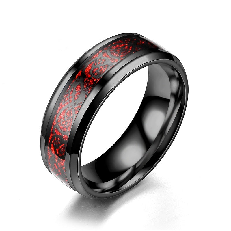 Men's Stainless Steel Dragon Pattern Ring