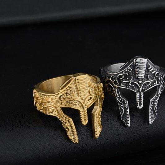 New Personality Men's Warrior Mask Ring