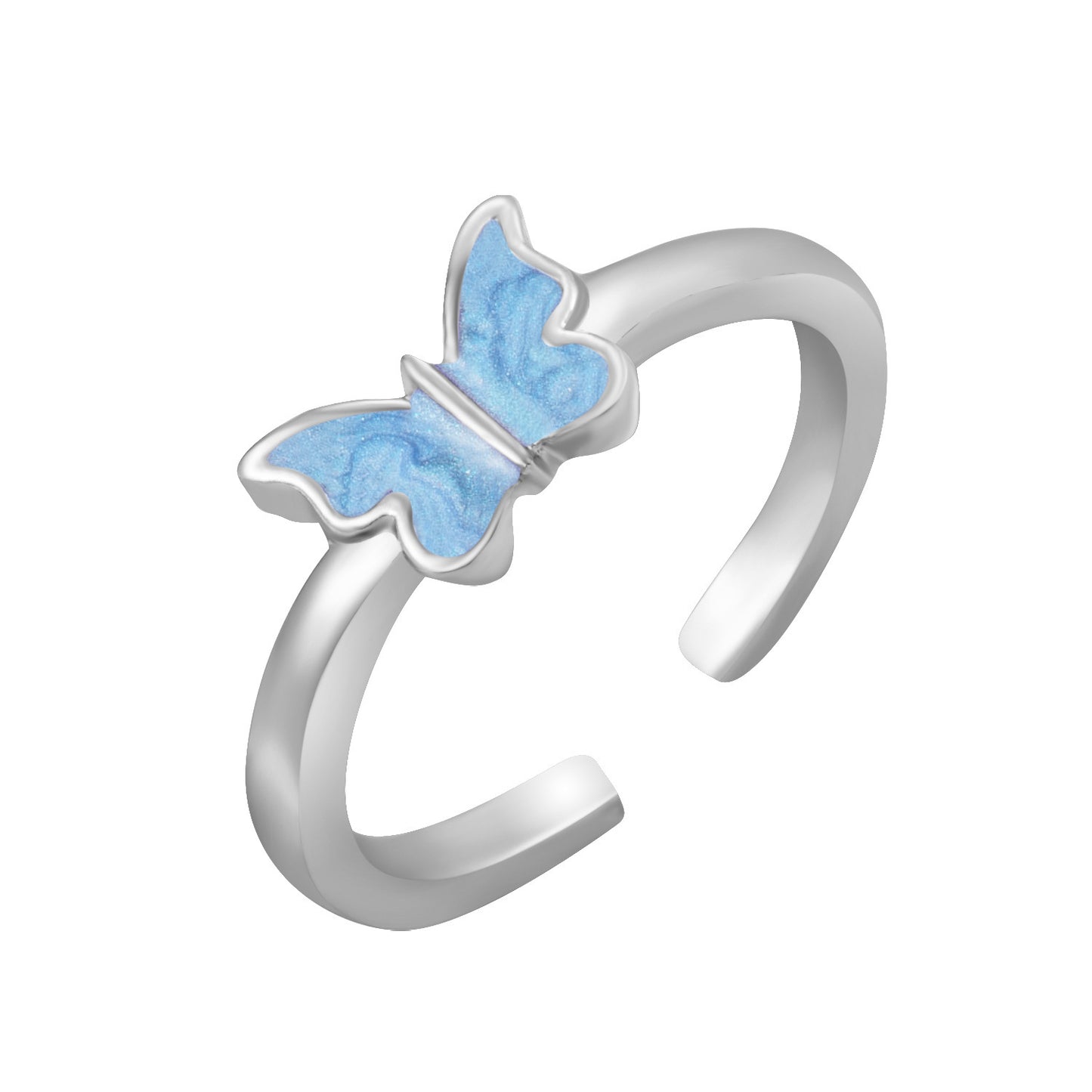 Creative Personality Butterfly 2-Piece Set Ins Same Punk Style Couple Ring